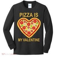 Pizza Is My Valentine Funny Pizza Lover Kids Long Sleeve Shirt thumb 0
