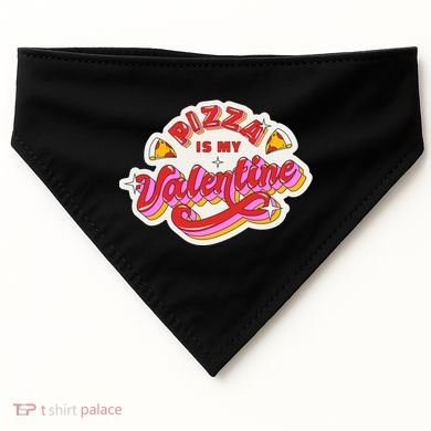 Pizza Is My Valentine Funny Valentine's Day Love USA-Made Doggie Bandana