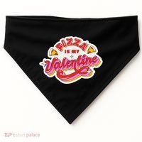 Pizza Is My Valentine Funny Valentine's Day Love USA-Made Doggie Bandana thumb 0