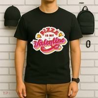 Pizza Is My Valentine Funny Valentine's Day Love T-Shirt thumb 6