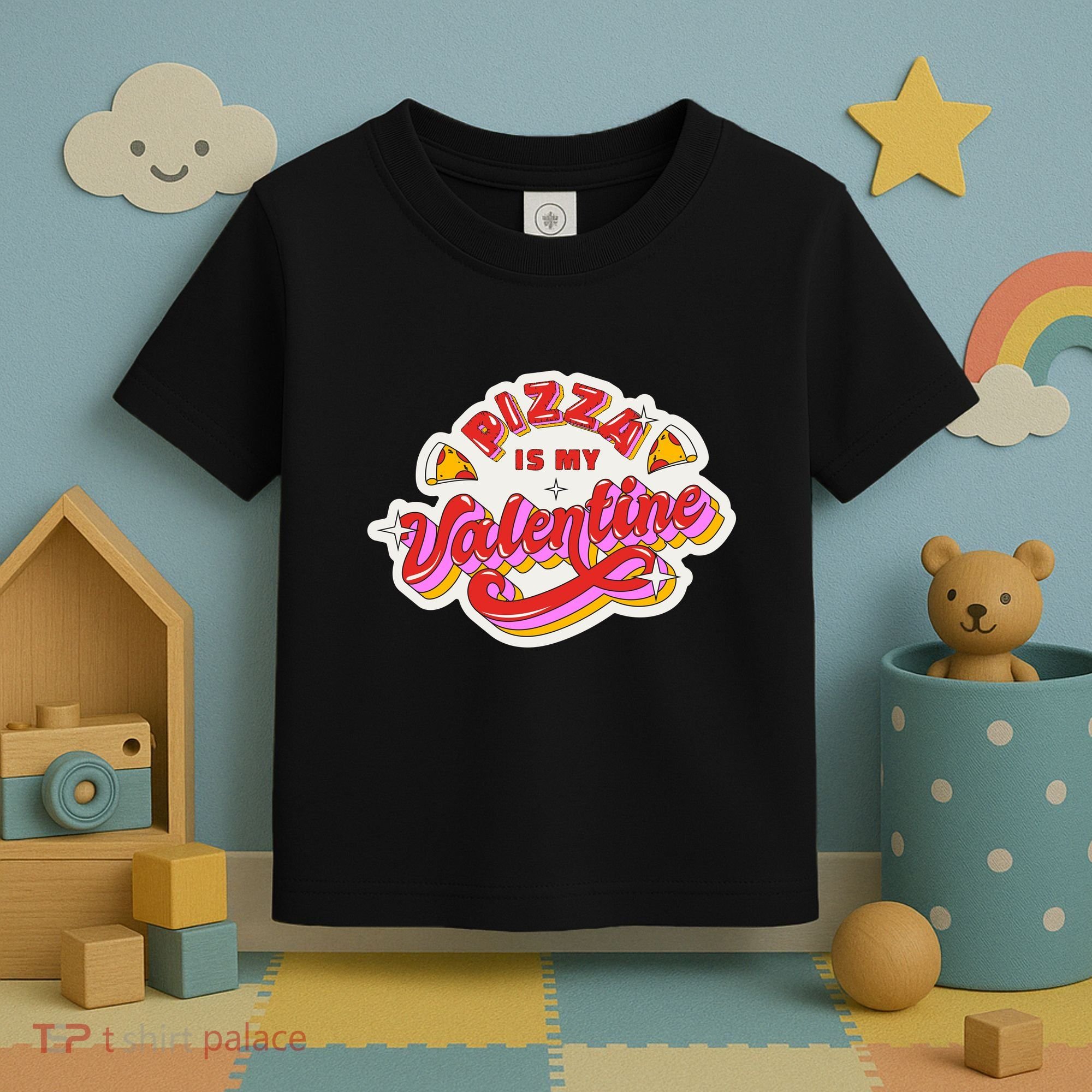 Pizza Is My Valentine Funny Valentine's Day Love Toddler T-Shirt