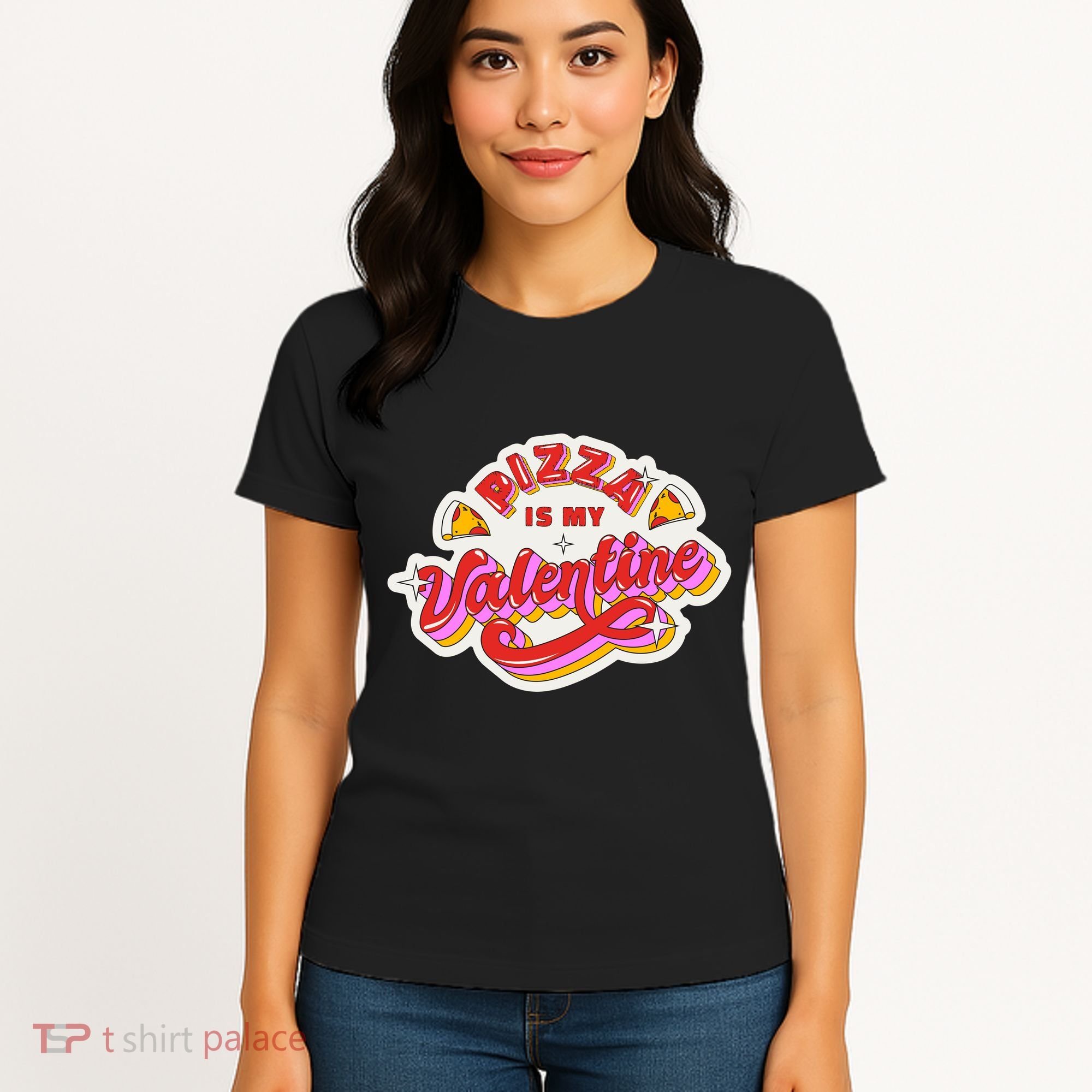Pizza Is My Valentine Funny Valentine's Day Love Women's T-Shirt