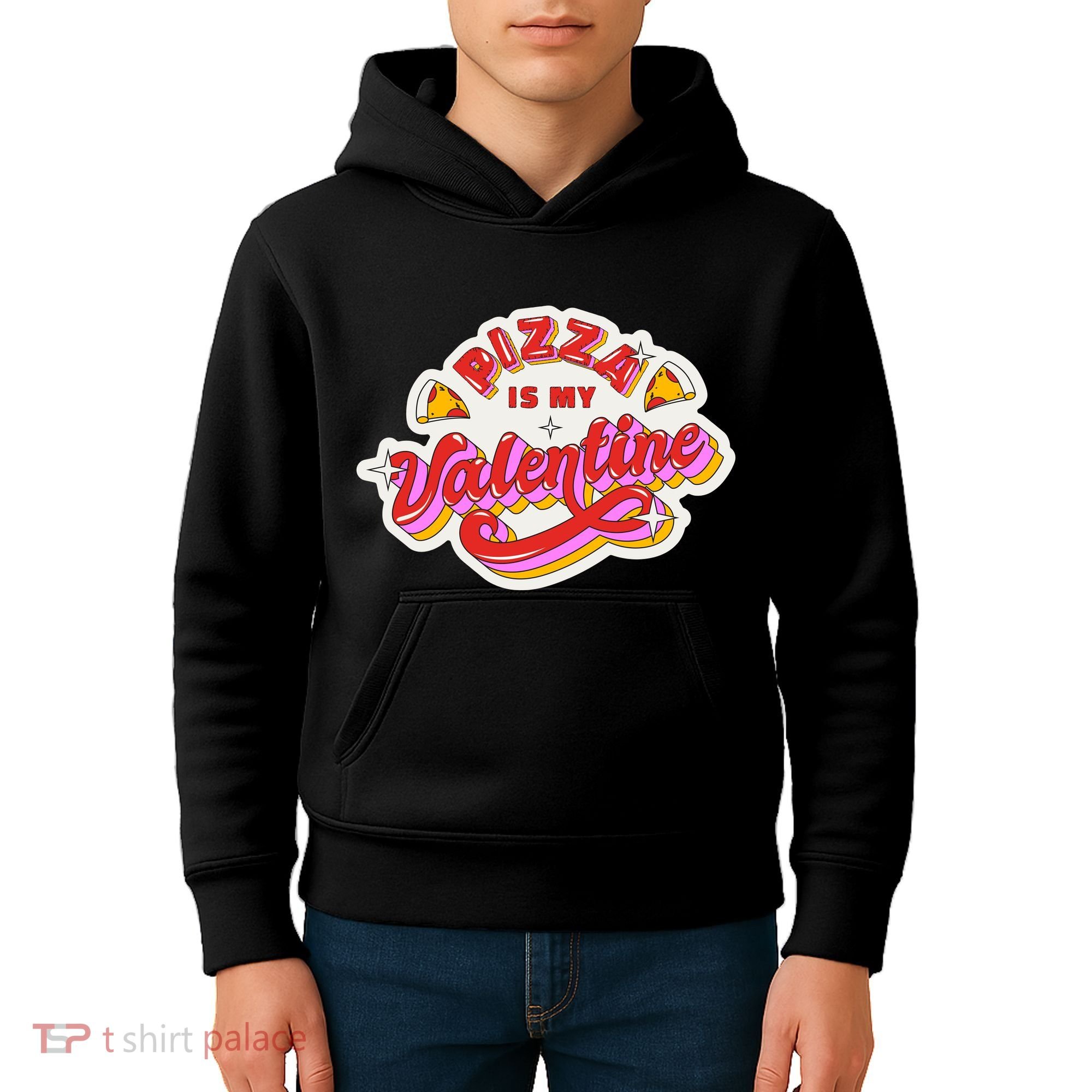 Pizza Is My Valentine Funny Valentine's Day Love Kids Hoodie
