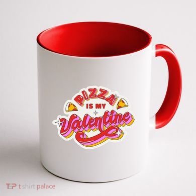 Pizza Is My Valentine Funny Valentine's Day Love Coffee Mug back