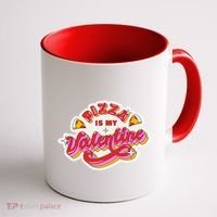 Pizza Is My Valentine Funny Valentine's Day Love Coffee Mug thumb 1