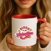 Pizza Is My Valentine Funny Valentine's Day Love Coffee Mug thumb 3