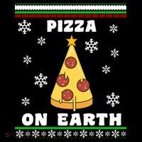 Pizza On Earth Ugly Christmas Backpack thumb 2