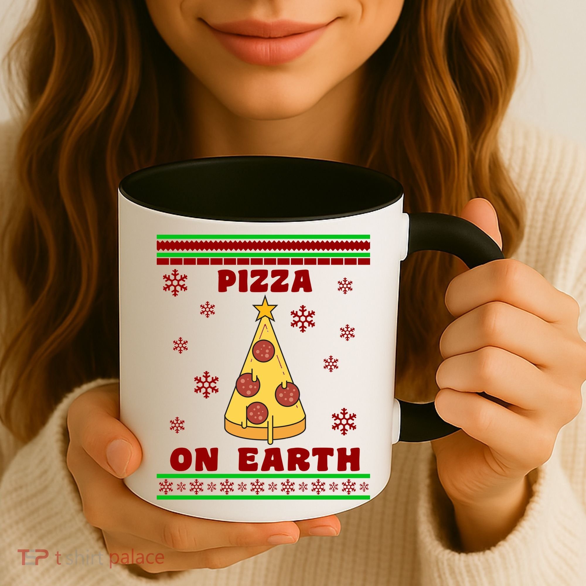 Pizza On Earth Ugly Christmas Coffee Mug