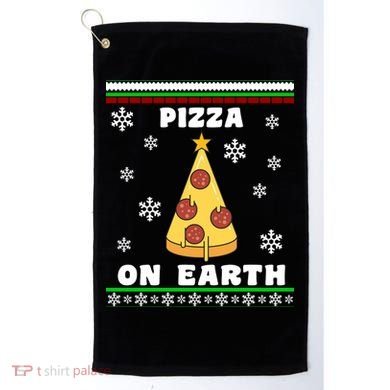 Pizza On Earth Ugly Christmas Golf Towel