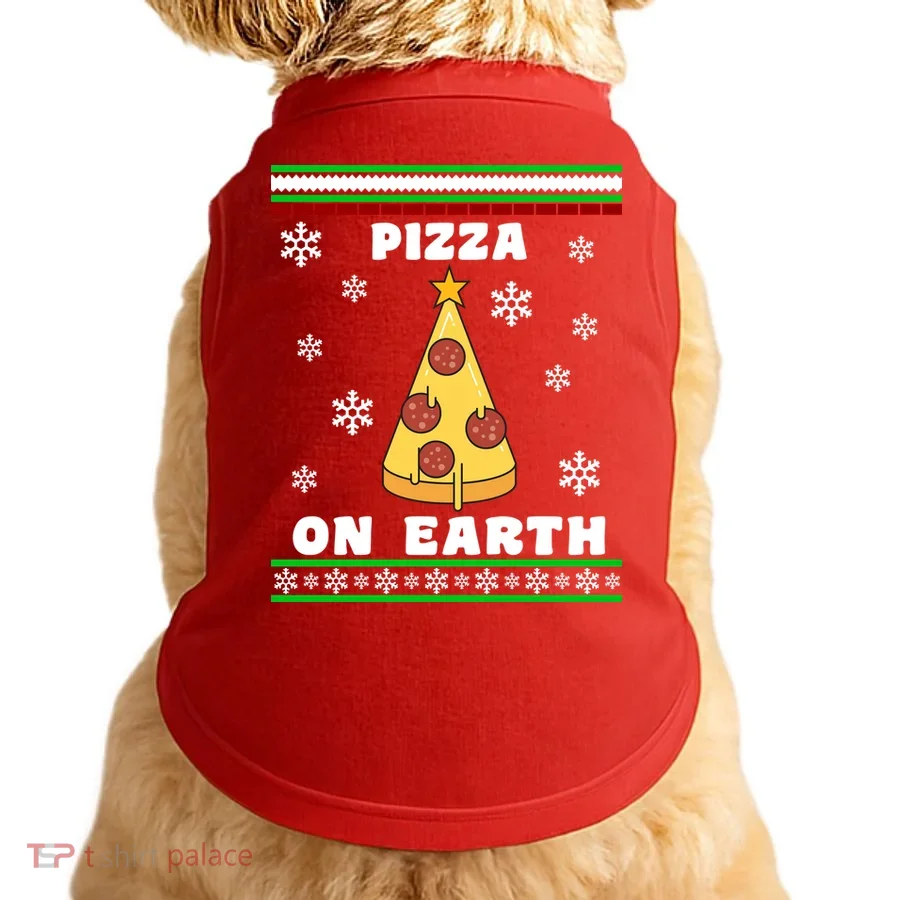 Pizza On Earth Ugly Christmas Doggie Tank