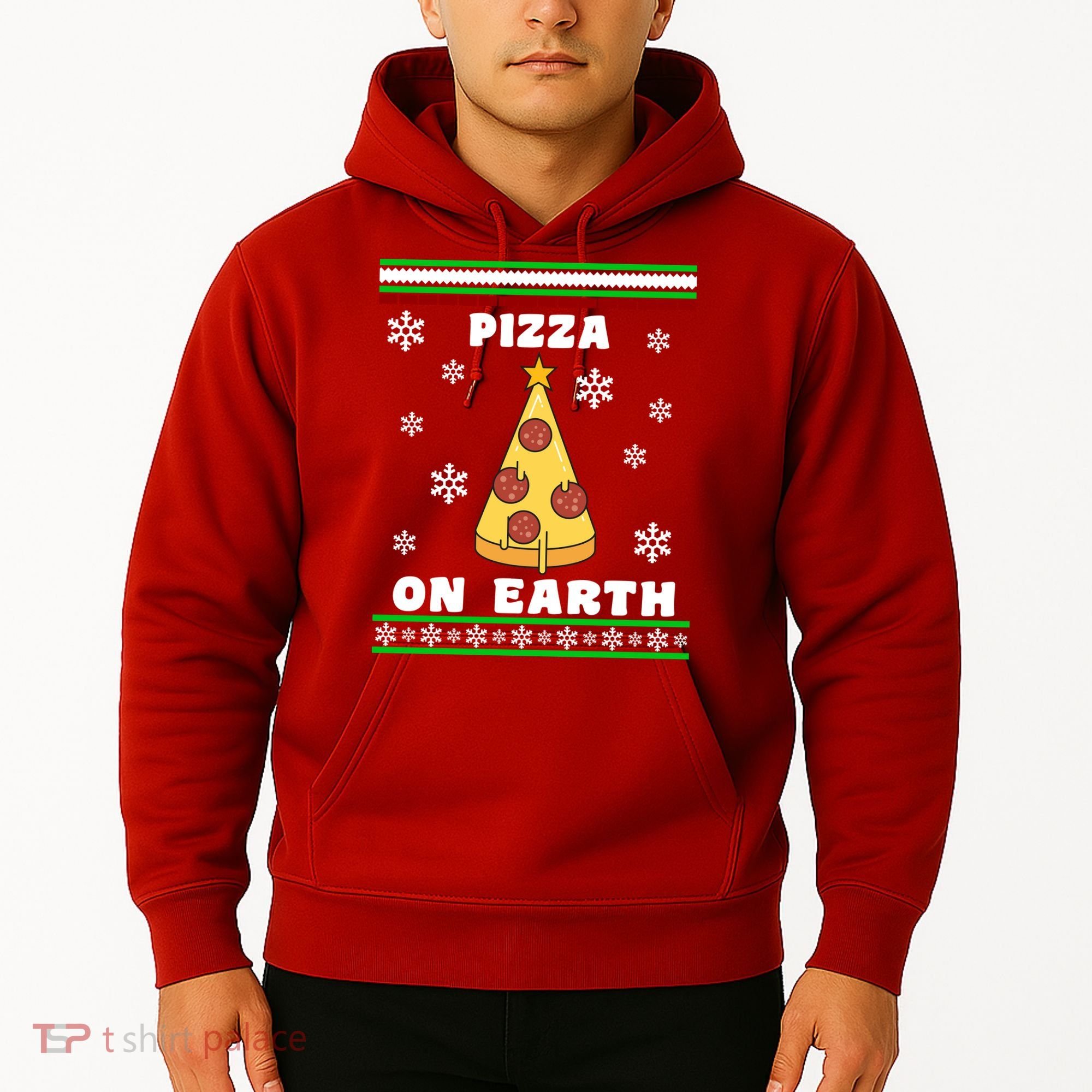 Pizza On Earth Ugly Christmas Hoodie