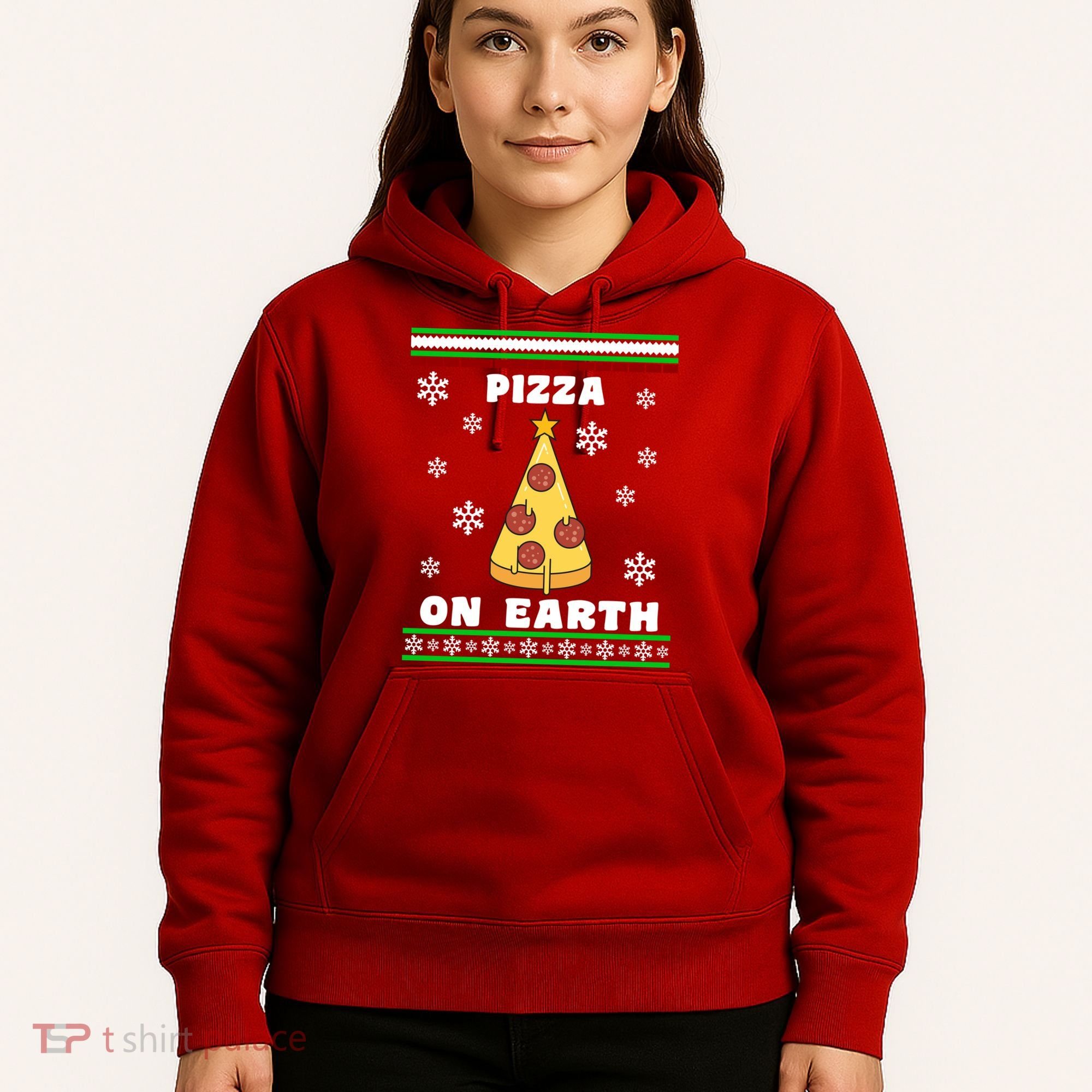 Pizza On Earth Ugly Christmas Hoodie