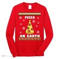 Pizza On Earth Ugly Christmas Long Sleeve Shirt thumb 0