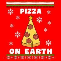 Pizza On Earth Ugly Christmas Long Sleeve Shirt thumb 2