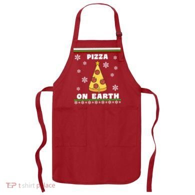 Pizza On Earth Ugly Christmas Apron