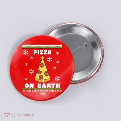 Pizza On Earth Ugly Christmas Button