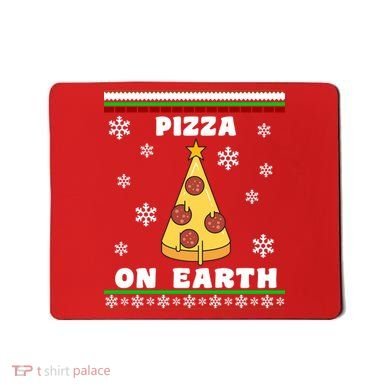 Pizza On Earth Ugly Christmas Mousepad