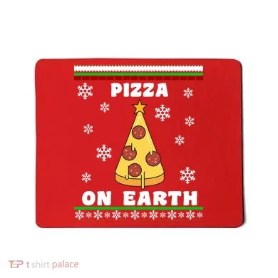 Pizza On Earth Ugly Christmas Mousepad