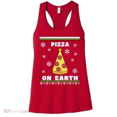 Pizza On Earth Ugly Christmas Women's Tank Top