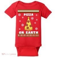 Pizza On Earth Ugly Christmas Baby Bodysuit thumb 0