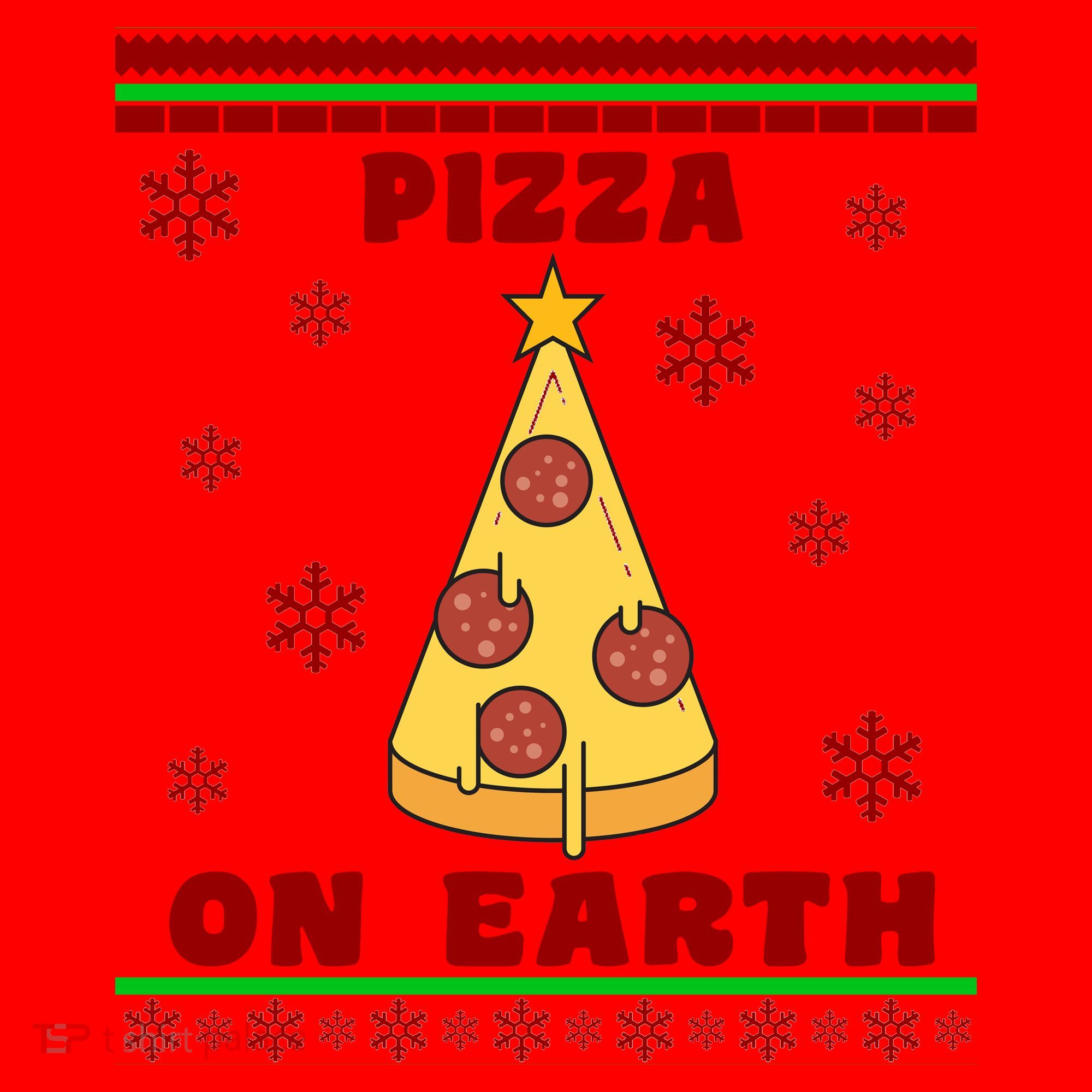 Pizza On Earth Ugly Christmas Santa Hat