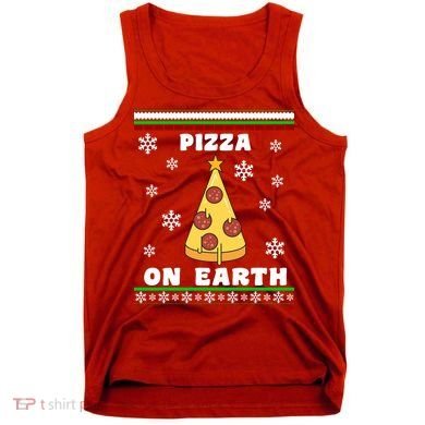 Pizza On Earth Ugly Christmas Tank Top