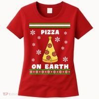 Pizza On Earth Ugly Christmas Women's T-Shirt thumb 0