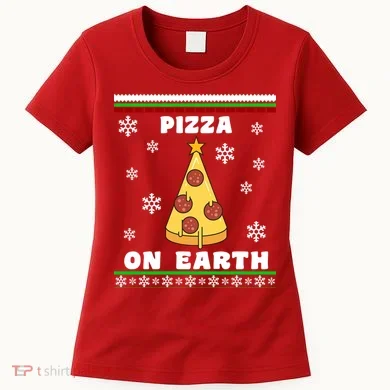 Pizza On Earth Ugly Christmas Women's T-Shirt