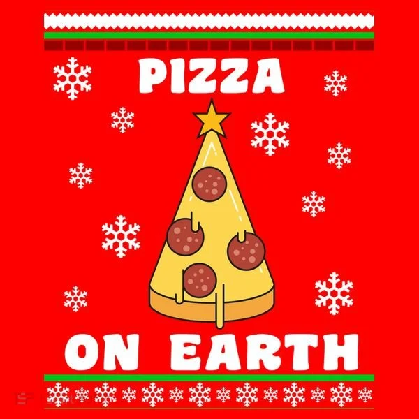 Pizza On Earth Ugly Christmas Women's T-Shirt
