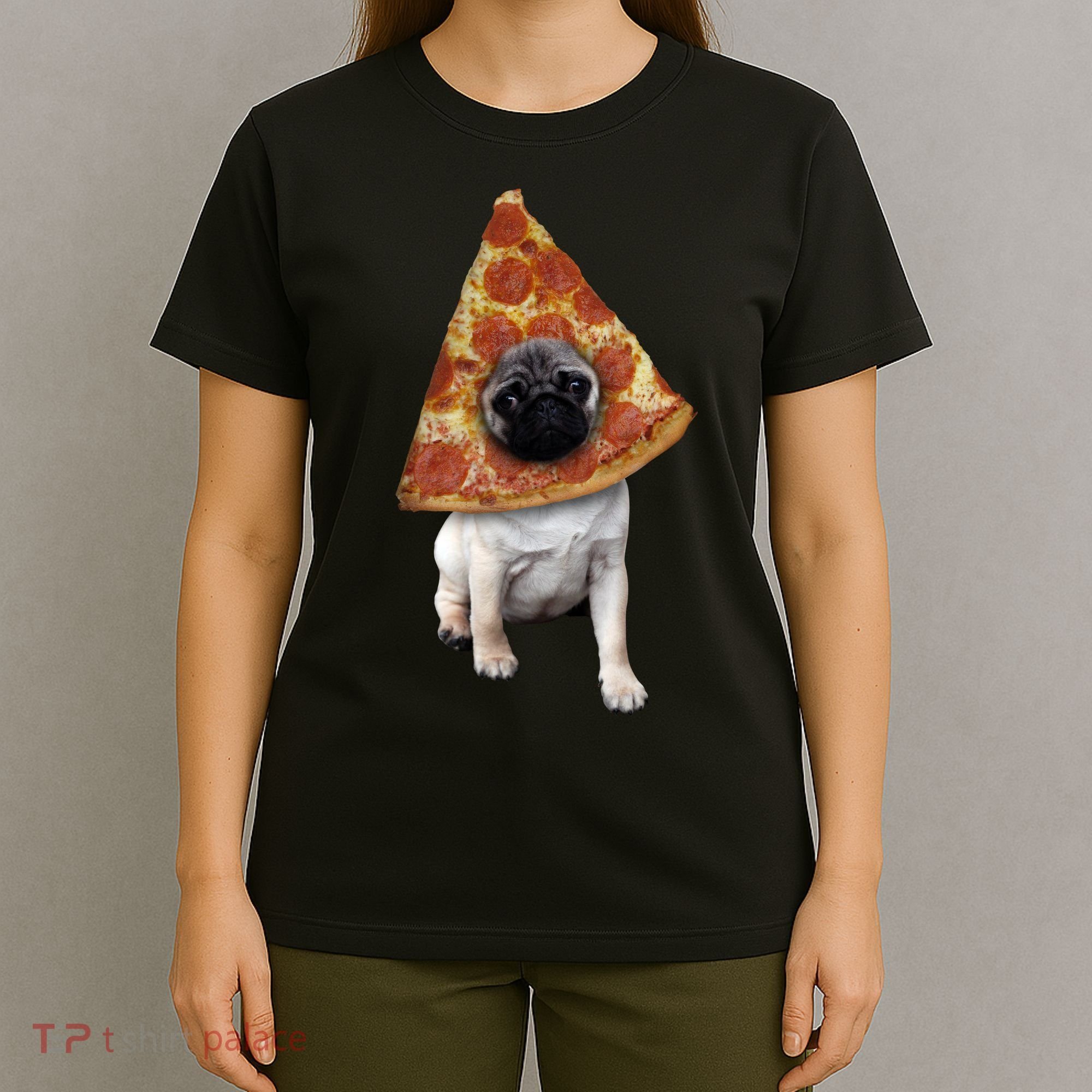 Pizza Pug Dog T-Shirt