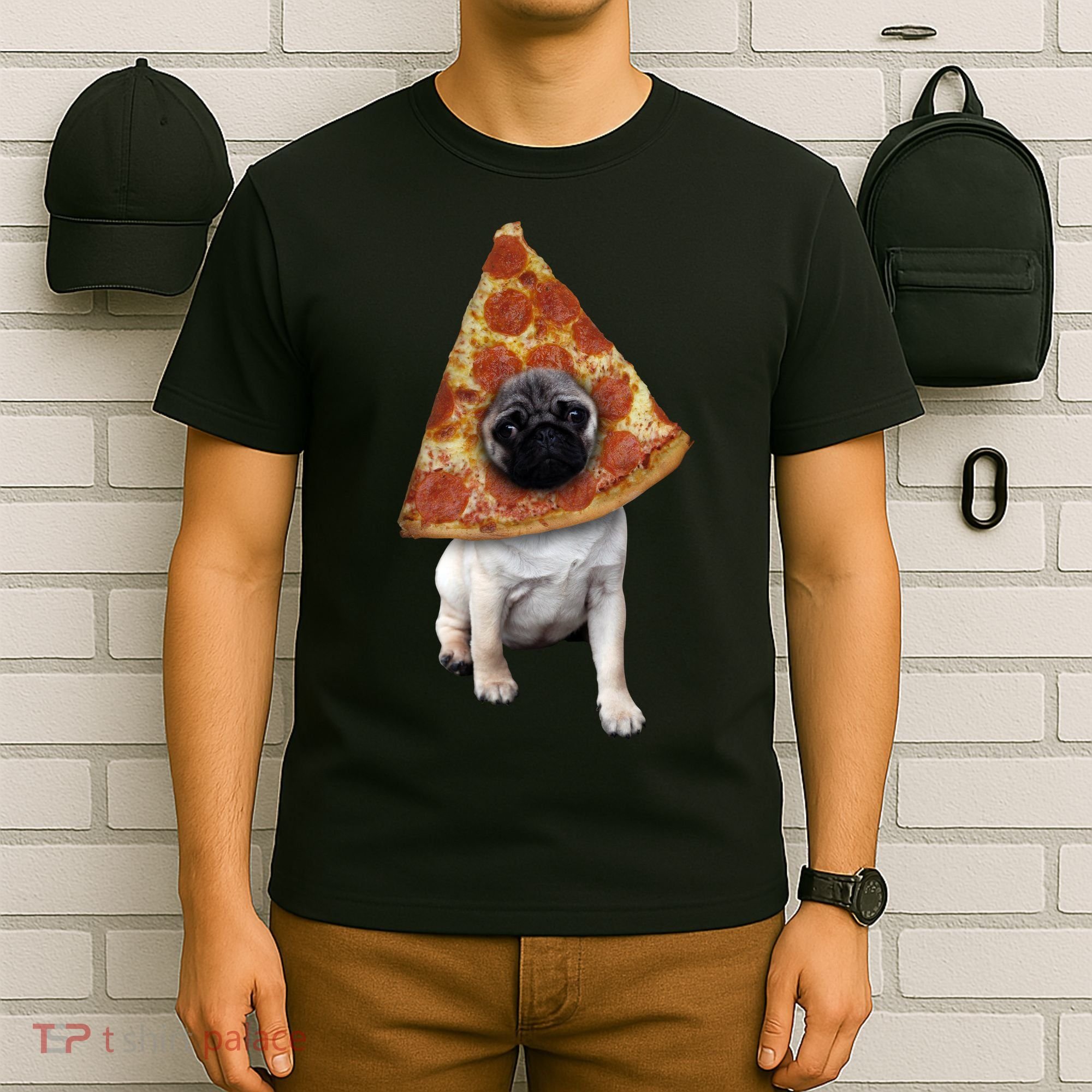 Pizza Pug Dog T-Shirt