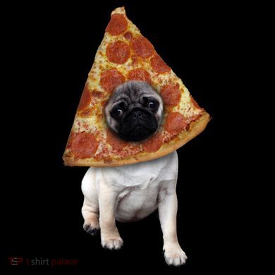 Pizza Pug Dog Button