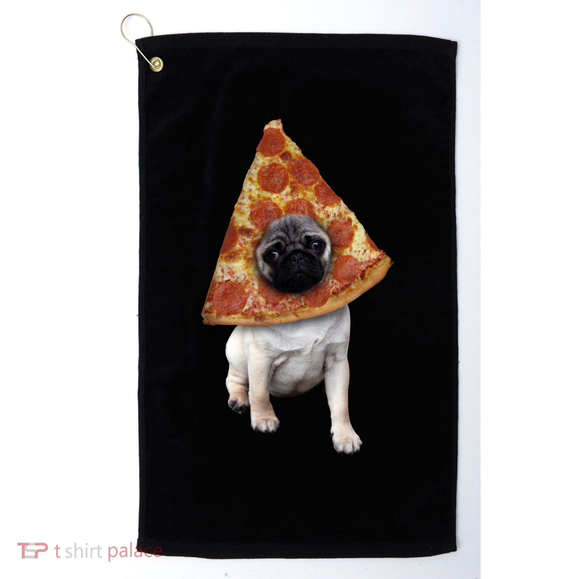 Pizza Pug Dog Golf Towel