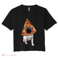 Pizza Pug Dog Women's Crop Top Tee thumb 0