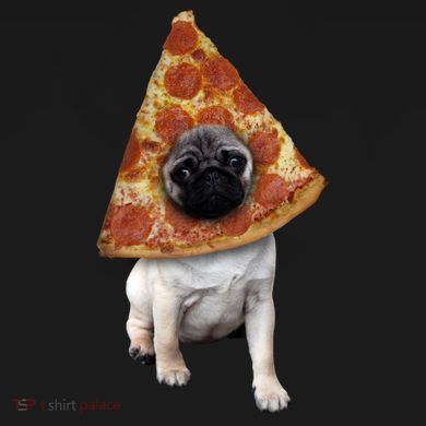 Pizza Pug Dog Women's Crop Top Tee
