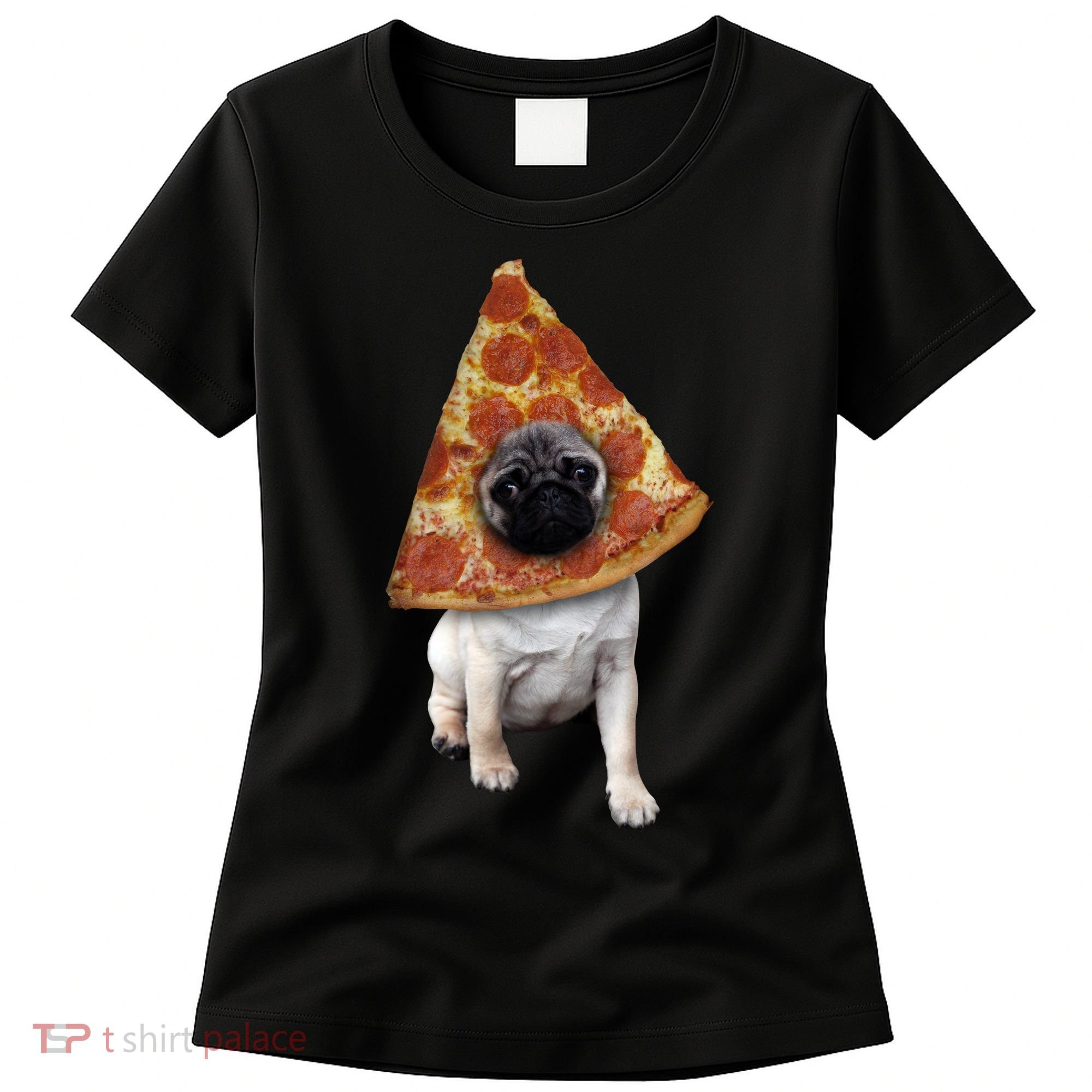 Pizza Pug Dog Women's T-Shirt