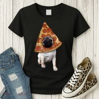 Pizza Pug Dog Women's T-Shirt thumb 3