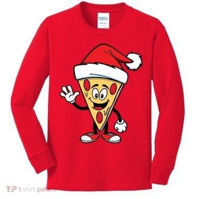 Pizza Santa Kids Long Sleeve Shirt