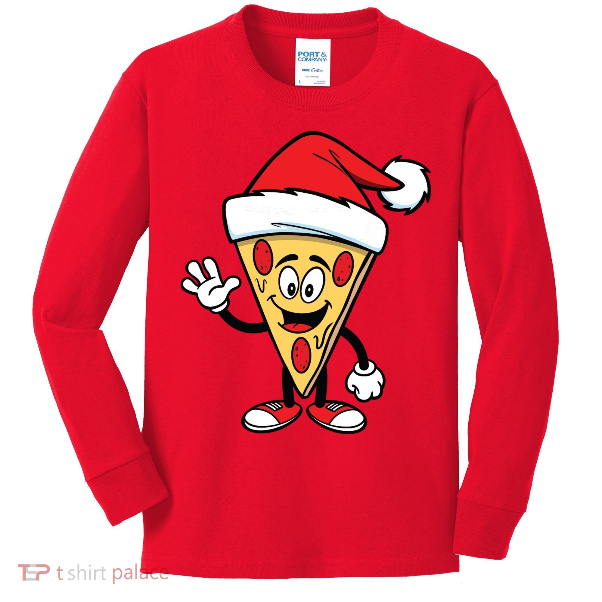 Pizza Santa Kids Long Sleeve Shirt