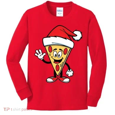Pizza Santa Kids Long Sleeve Shirt