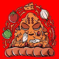 Pizza Warrior Santa Hat thumb 1