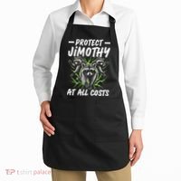 Protect Jimothy At All Cost Funny Raccoon Meme Apron thumb 2