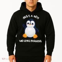 Penguin Just A Boy Who Loves Penguins Gift Hoodie thumb 2