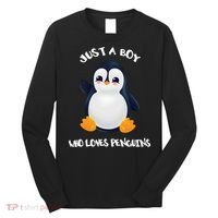 Penguin Just A Boy Who Loves Penguins Gift Long Sleeve Shirt thumb 0