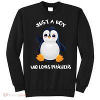 Penguin Just A Boy Who Loves Penguins Gift Sweatshirt thumb 0