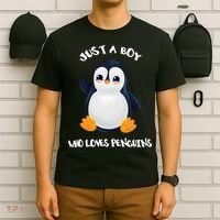 Penguin Just A Boy Who Loves Penguins Gift T-Shirt thumb 6