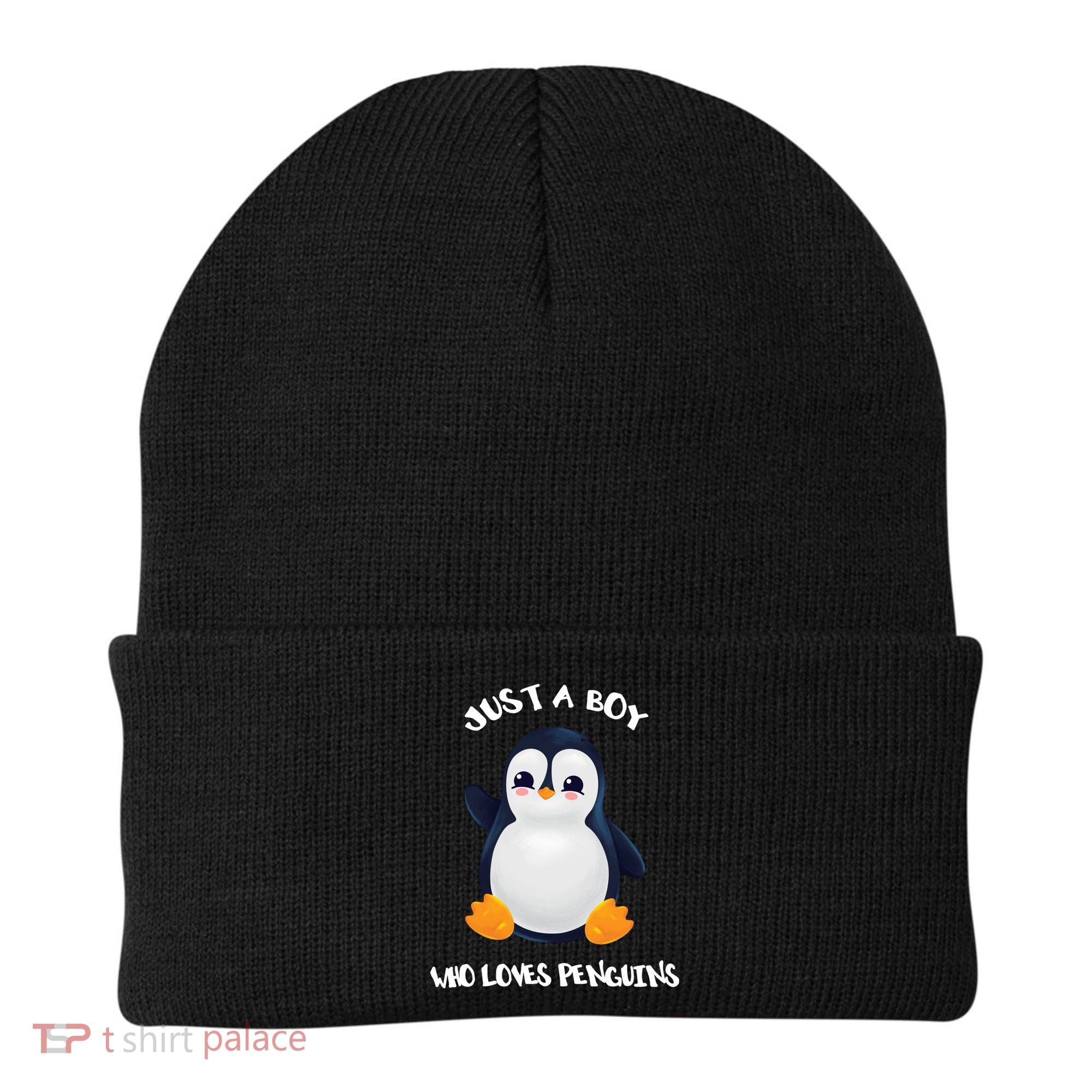 Penguin Just A Boy Who Loves Penguins Gift Beanie