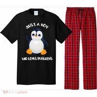 Penguin Just A Boy Who Loves Penguins Gift Pajama Set thumb 0