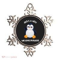 Penguin Just A Boy Who Loves Penguins Gift Ornament thumb 0