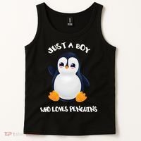 Penguin Just A Boy Who Loves Penguins Gift Tank Top thumb 2